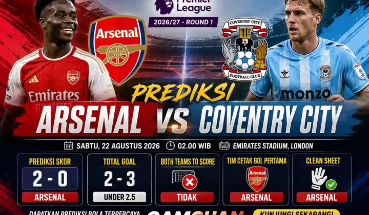 Prediksi Arsenal VS Coventry City
