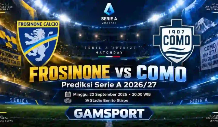 Prediksi Frosinone vs Como Serie A 2026/27 lengkap handicap over under dan prediksi skor