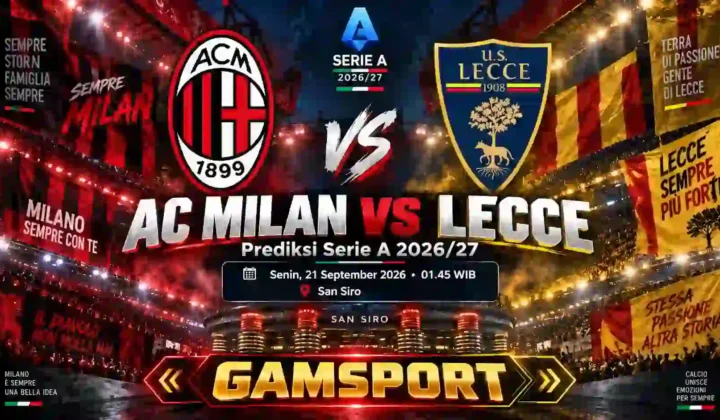 Prediksi AC Milan vs Lecce Serie A 2026/27 lengkap dengan analisis pertandingan dan prediksi skor