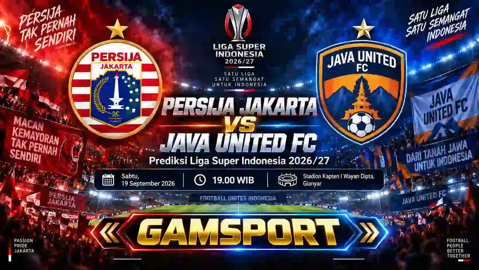 Prediksi Persija Jakarta vs Java United FC BRI Super League 2026/27 lengkap dengan analisis dan prediksi skor