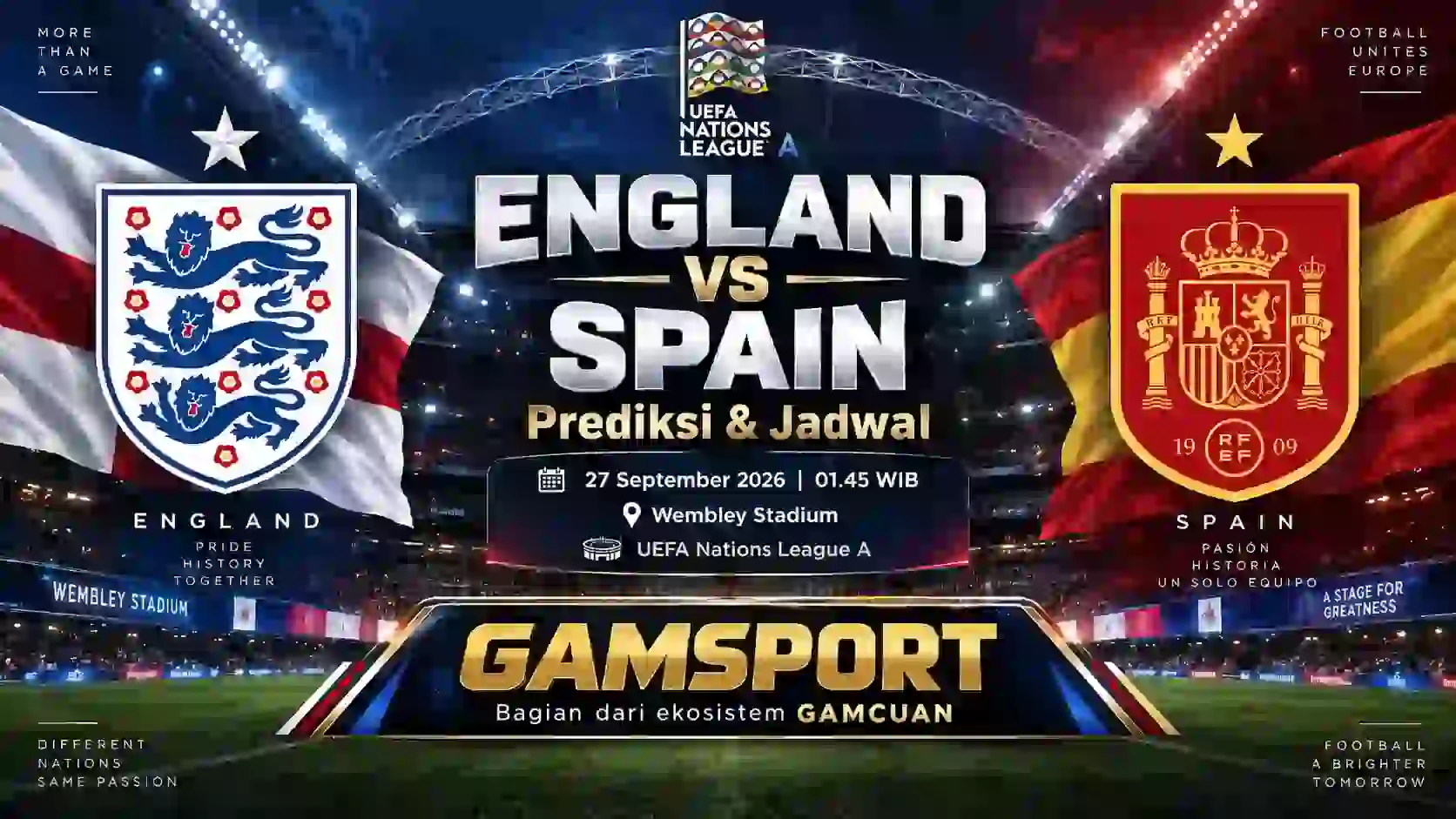 Prediksi England vs Spain UEFA Nations League A 2026/27