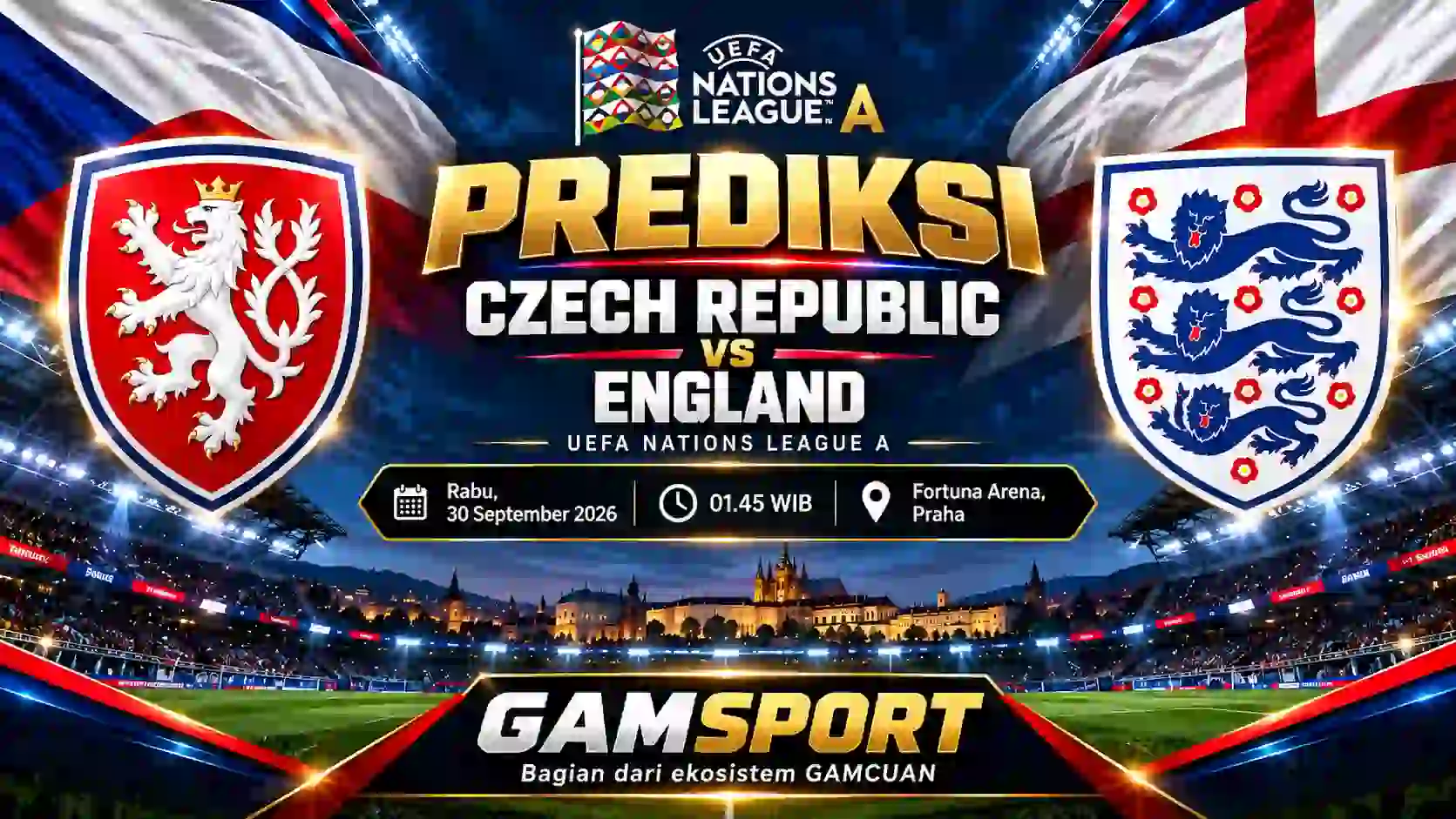 Prediksi Czech Republic vs England UEFA Nations League A 2026/27