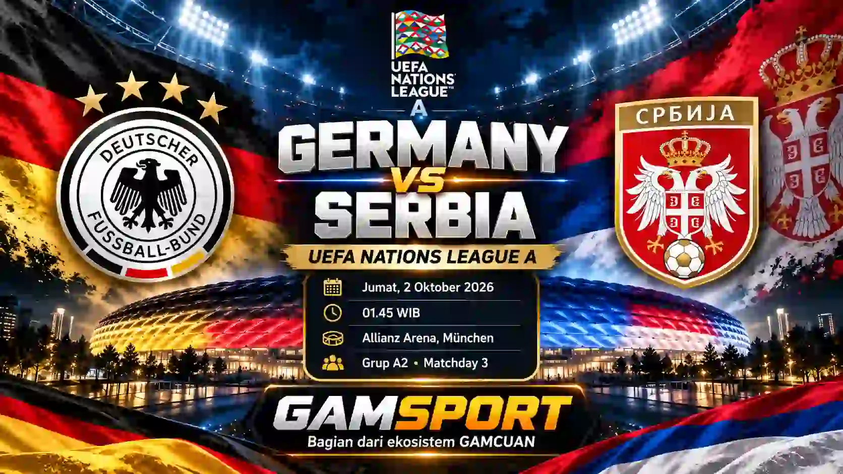 Prediksi Germany vs Serbia UEFA Nations League di Allianz Arena München