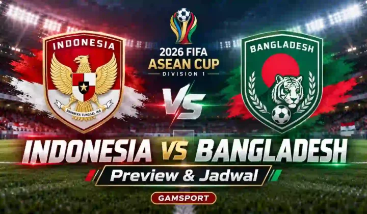 Logo Indonesia vs Bangladesh pada FIFA ASEAN Cup Division 1 2026